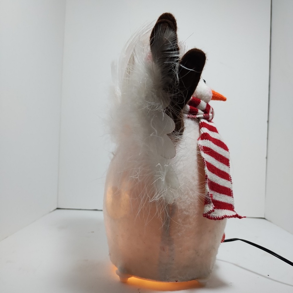 Vintage December Home 11" Fiber Optic Pre-Lit Snowman Angel‎ Original Box Tested - Picture 8 of 9